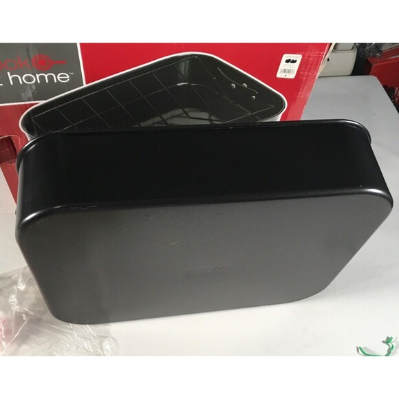 Linen N Things Cook at Home 16x12 Non Stick Heavy Duty Steel Roasting Pan &Rack - Picture 13 of 14